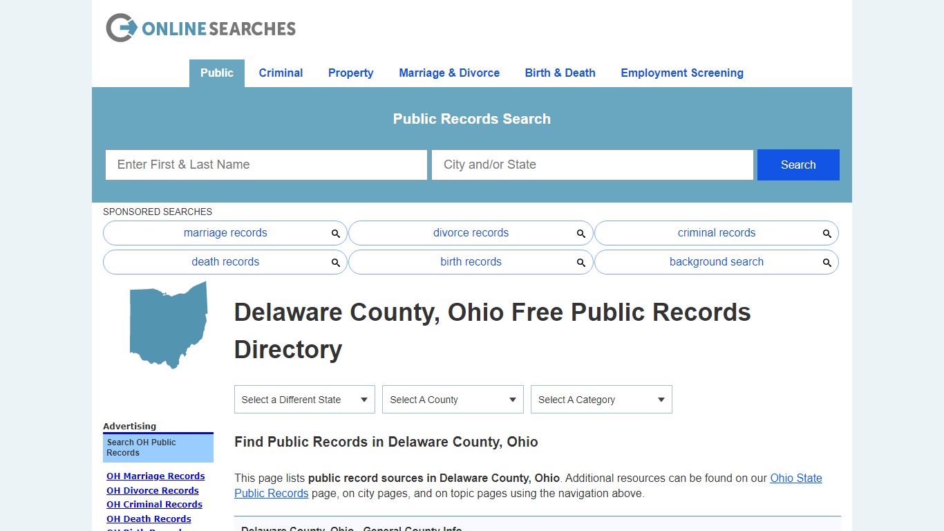 Delaware County, Ohio Public Records Directory - OnlineSearches.com